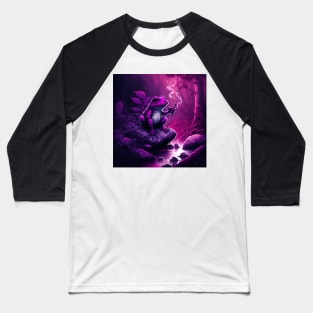 Quirky Magenta Frog Baseball T-Shirt